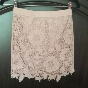 Crochet lace mini skirt